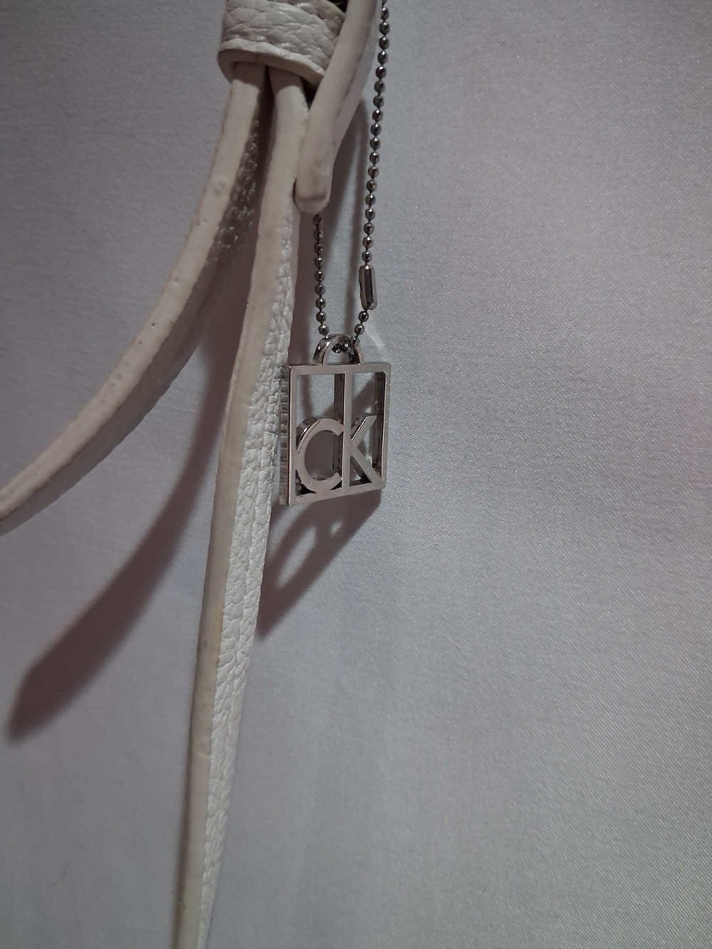 Calvin Klein Beige Monogram Crossbody with White Trim - Picture 3 of 5